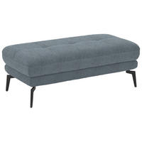 HOCKER in Textil Blaugrau  - Blaugrau/Schwarz, Design, Textil/Metall (132/45/68cm) - Beldomo Style