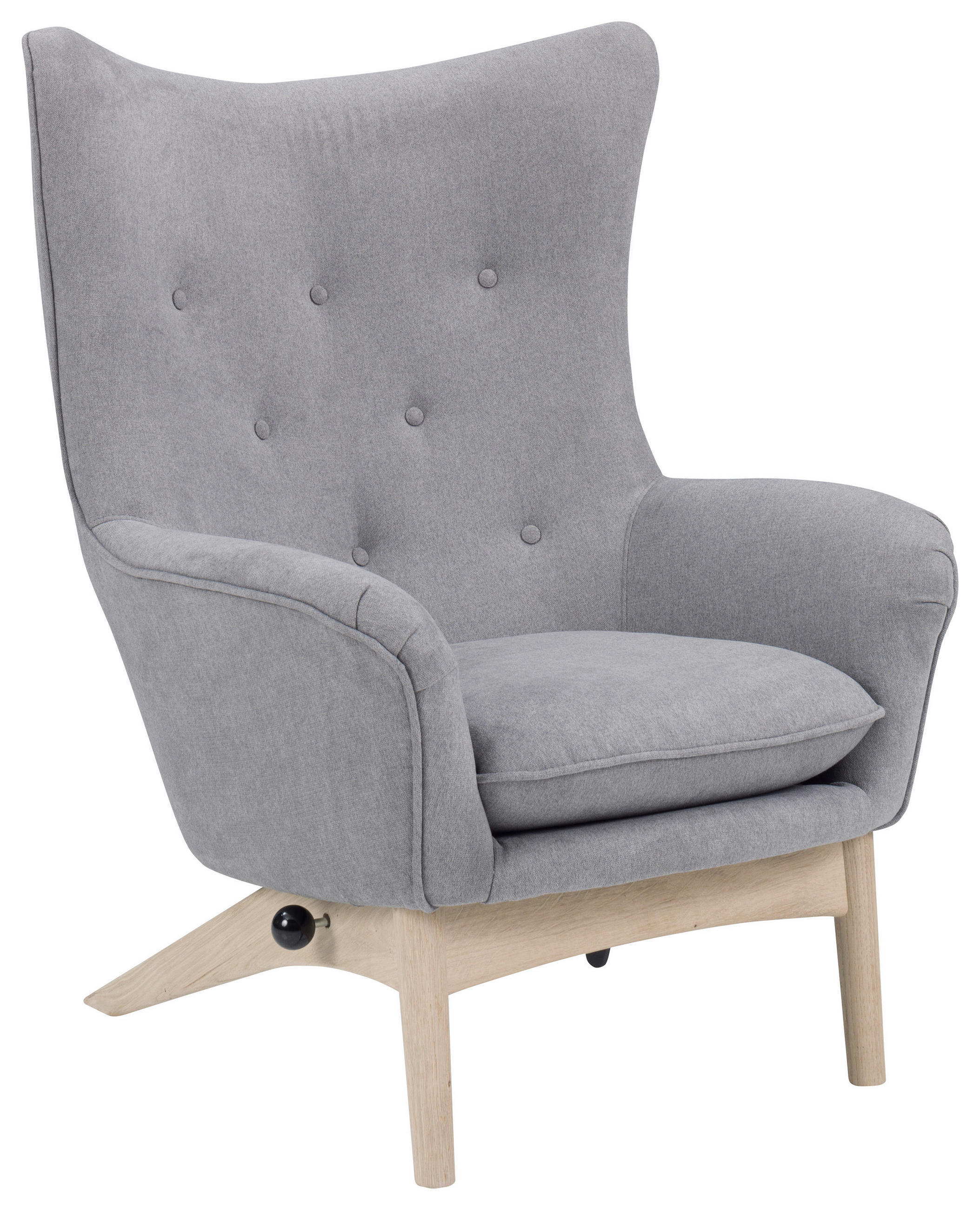 SESSEL Chenille Hellgrau    - Eichefarben/Hellgrau, Design, Holz/Textil (76/99/50cm)