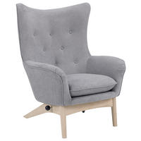 SESSEL Chenille Hellgrau    - Eichefarben/Hellgrau, Design, Holz/Textil (76/99/50cm)