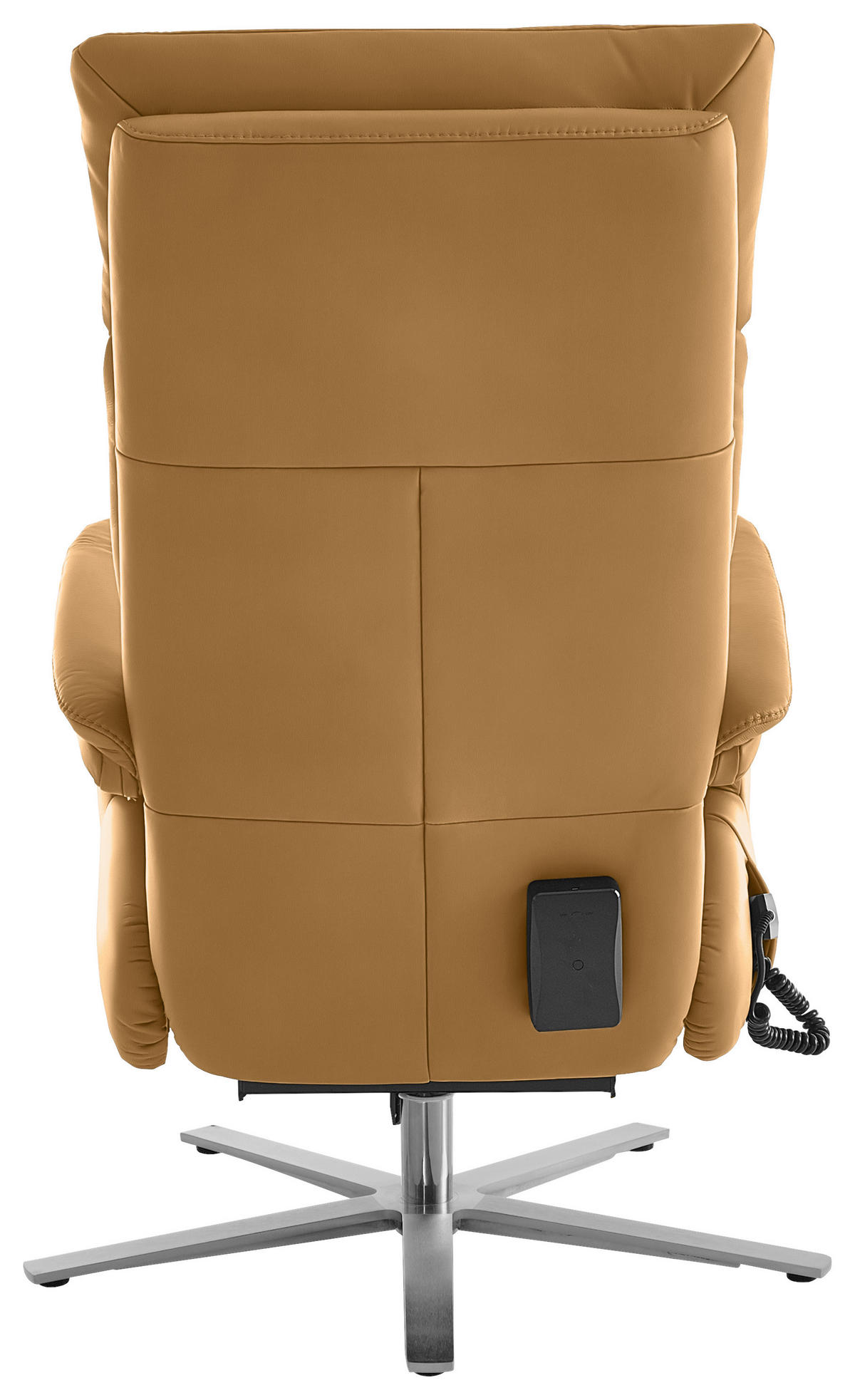 RELAXSESSEL in Leder Currygelb  - Currygelb/Edelstahlfarben, Design, Leder/Metall (70/124/85cm) - Cantus