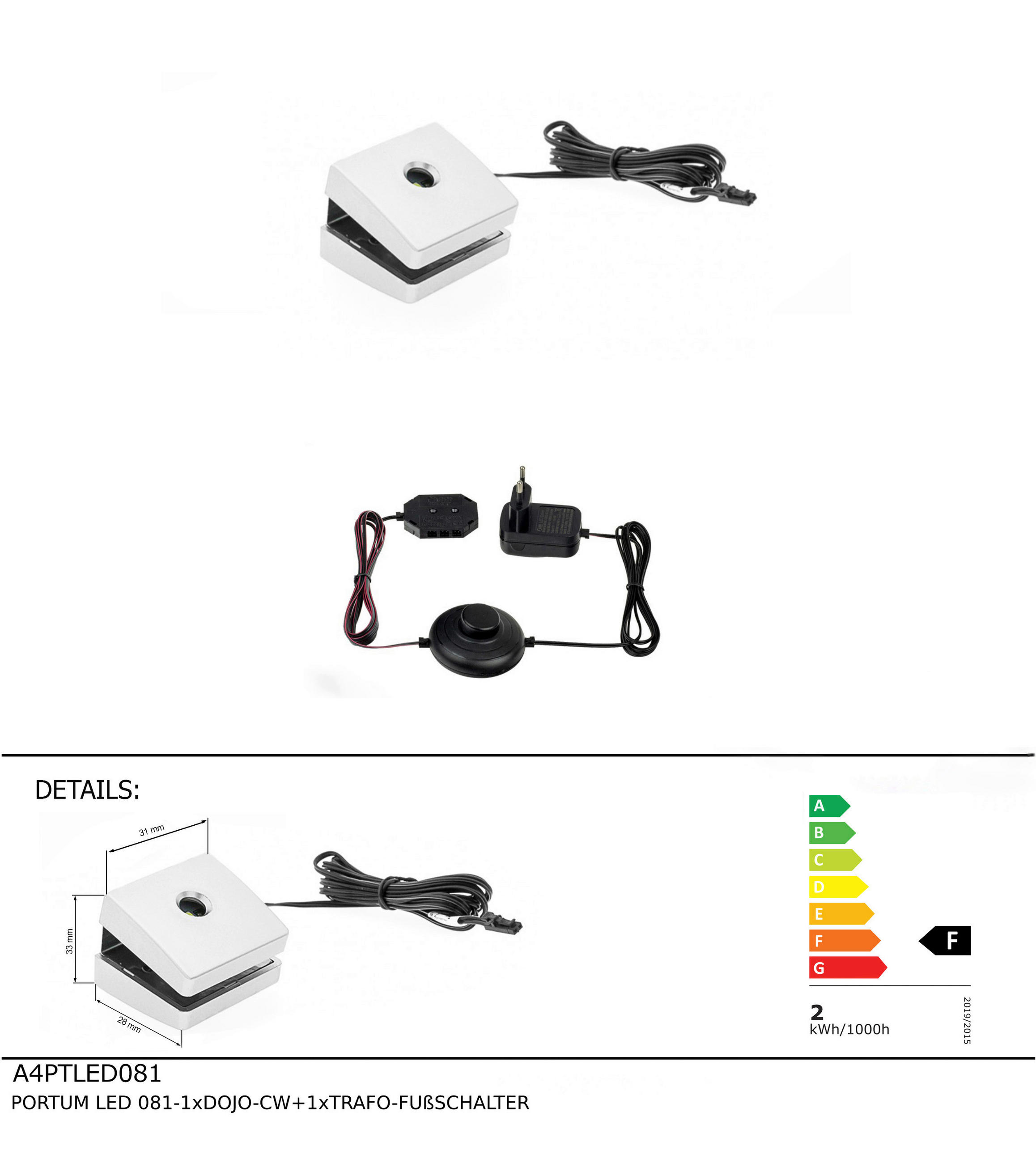 LED-KLEMMLEUCHTE   - Silberfarben, KONVENTIONELL, Kunststoff - Carryhome
