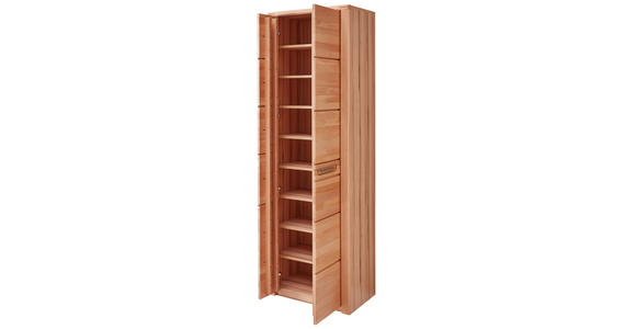 GARDEROBENSCHRANK 65/201/40 cm  - Edelstahlfarben/Buchefarben, Natur, Holz/Holzwerkstoff (65/201/40cm) - Linea Natura