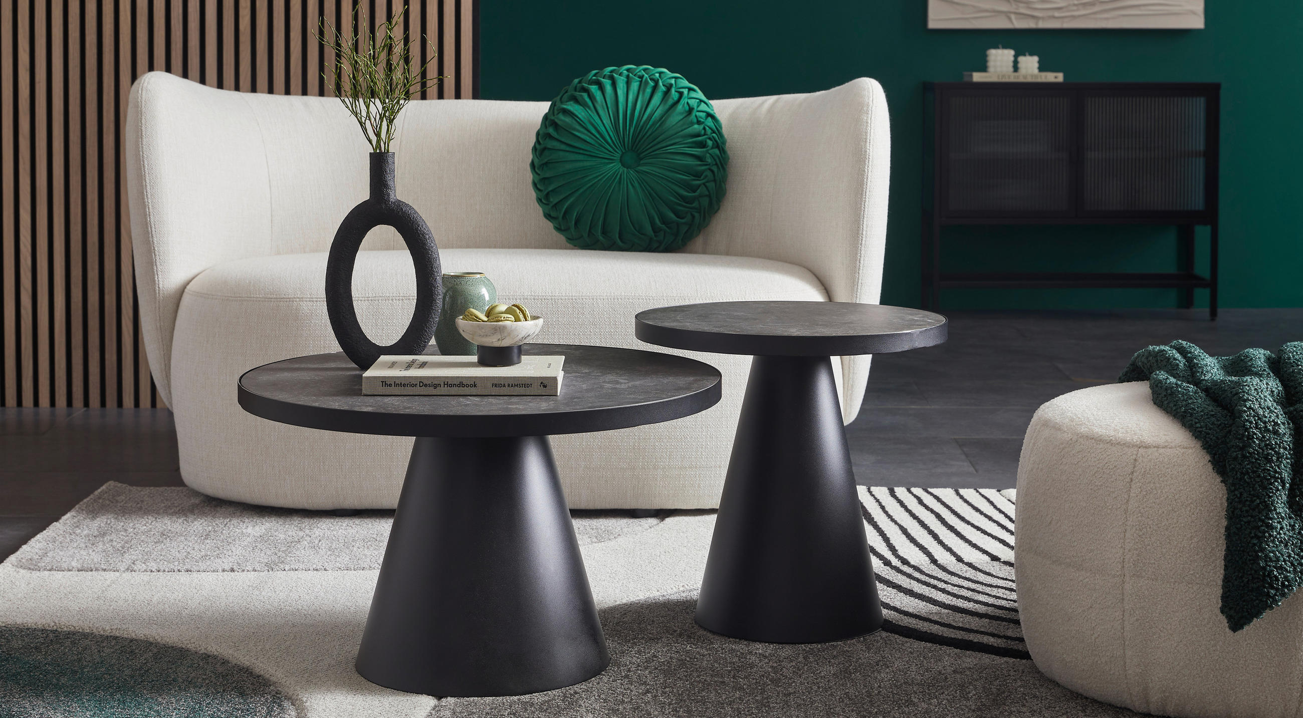 COUCHTISCH Hartglas 66/66/40 cm rund Schwarz  - Schwarz, KONVENTIONELL, Glas/Keramik (66/66/40cm) - MID.YOU