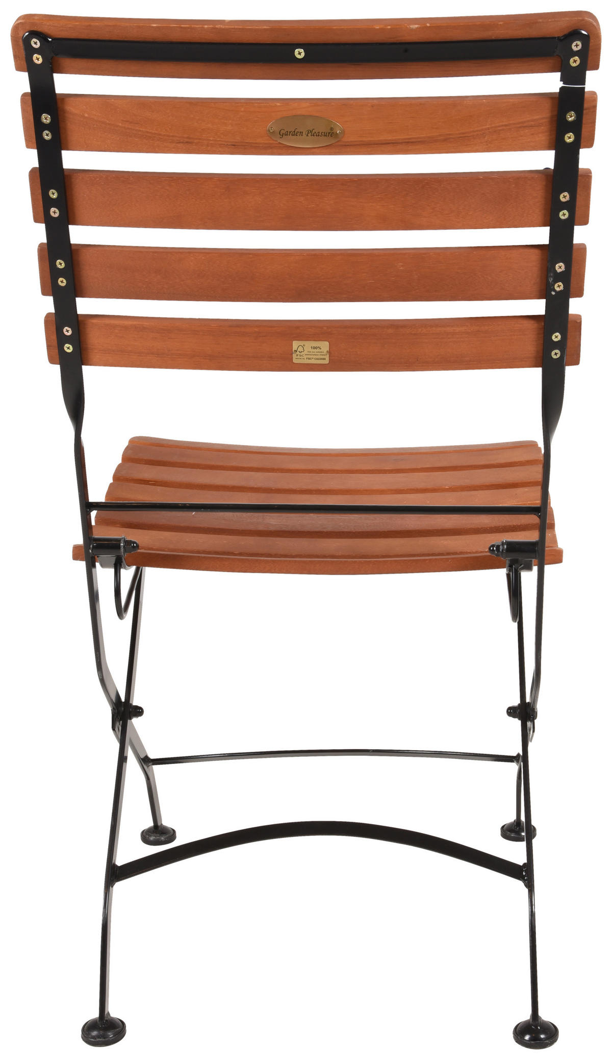 GARTENKLAPPSTUHL in Holz, Metall Braun, Schwarz  - Schwarz/Braun, MODERN, Holz/Metall (58/90/45cm) - Gardenson