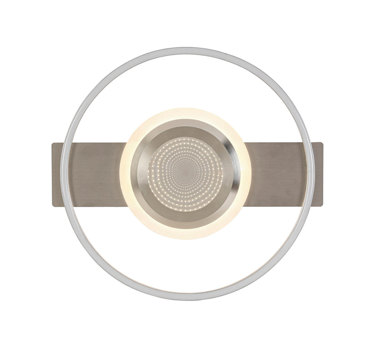 LED-DECKENLEUCHTE 42/40/6 cm   - Grau/Nickelfarben, Trend, Kunststoff/Metall (42/40/6cm) - Novel