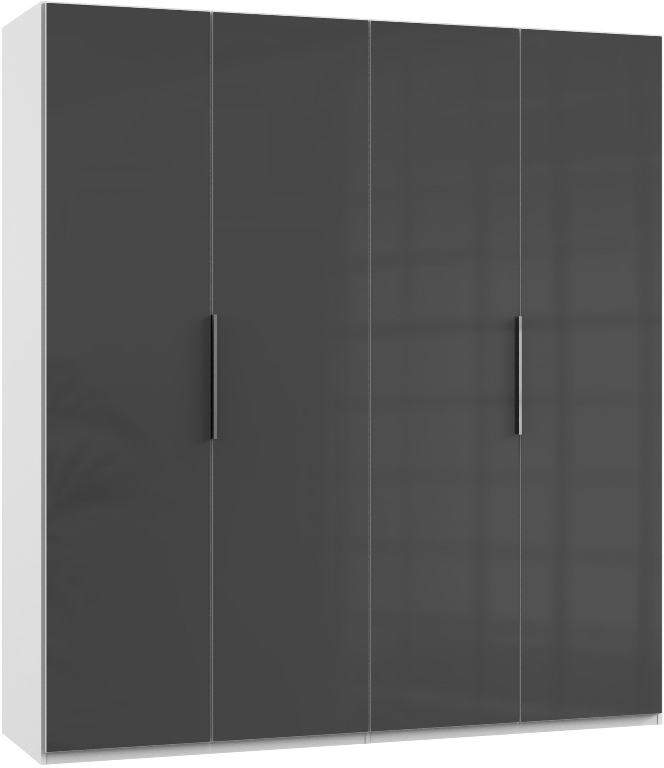 DREHTÜRENSCHRANK in Grau, Weiss  - Chromfarben/Weiss, Modern, Glas/Holzwerkstoff (200/216/58cm) - MID.YOU