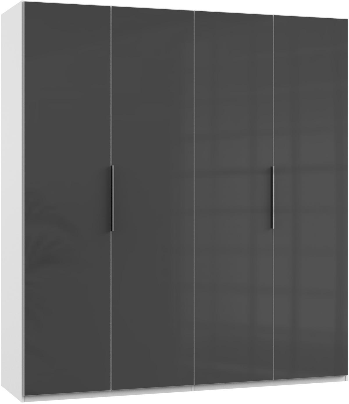 DREHTÜRENSCHRANK in Grau, Weiss  - Chromfarben/Weiss, Modern, Glas/Holzwerkstoff (200/216/58cm) - MID.YOU