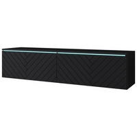 NÍZKÁ KOMODA, černá, 140/30/33 cm - šedá/černá, Basics, kompozitní dřevo/plast (140/30/33cm) - P & B