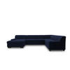 WOHNLANDSCHAFT Blau Webstoff  - Wengefarben/Blau, Design, Holz/Textil (153/328/212cm) - MID.YOU