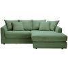 ECKSOFA Olivgrün Cord  - Schwarz/Olivgrün, Design, Kunststoff/Textil (235/175cm) - home24
