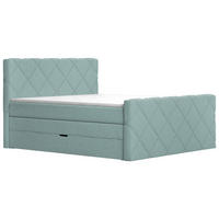 BOXSPRINGBETT 180/200 cm,  in Mintgrau, Matratze, Bettkasten, Topper, H3 + H3 = fest  - Mintgrau, KONVENTIONELL, Textil (180/200cm) - Esposa