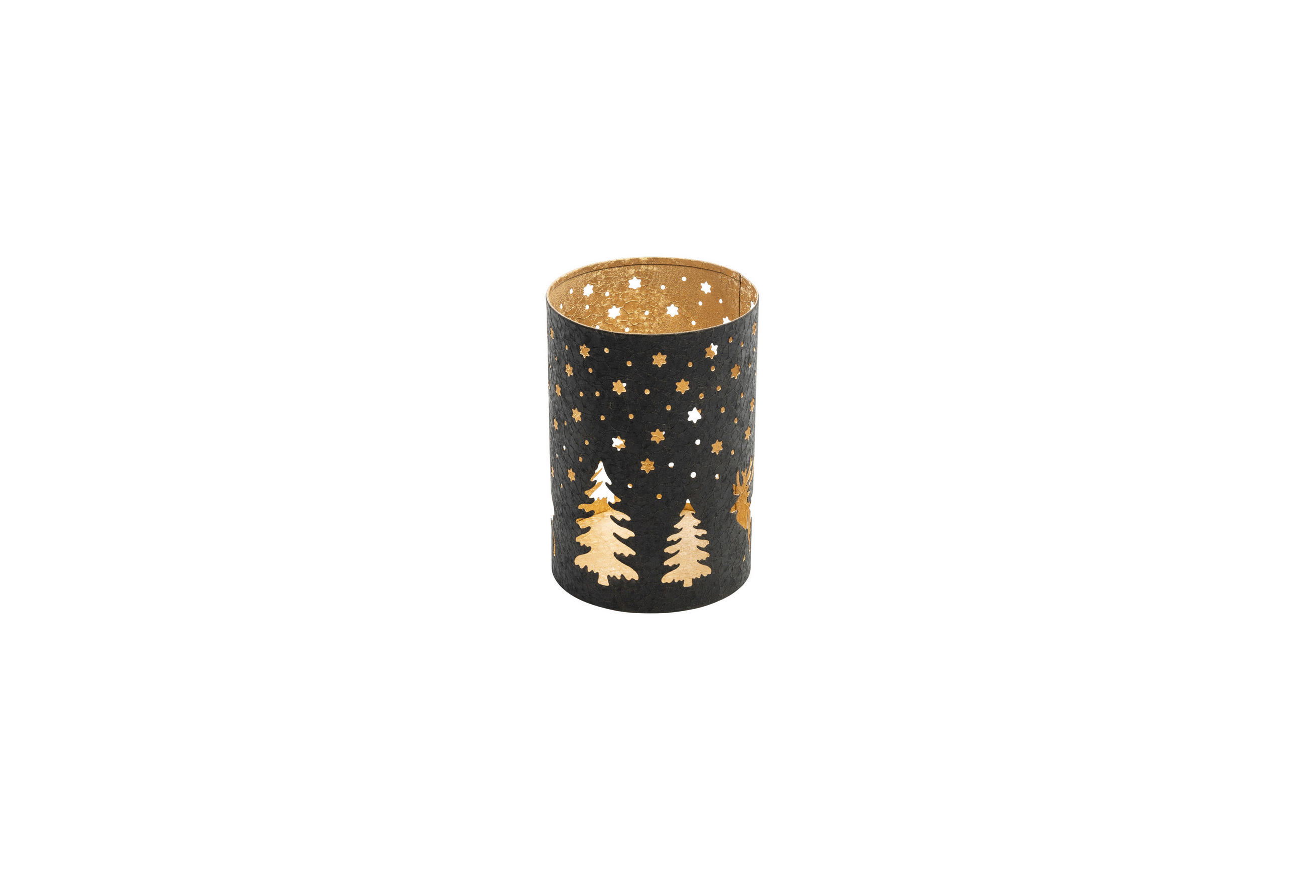 WINDLICHT - Goldfarben/Schwarz, LIFESTYLE, Metall (10/15cm)