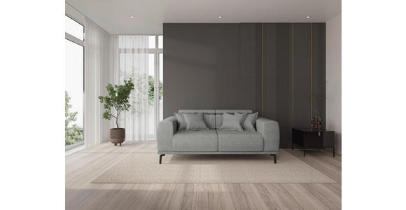 2-SITZER-SOFA  in Webstoff Grau  - Schwarz/Grau, KONVENTIONELL, Textil/Metall (200/80/113cm) - Carryhome