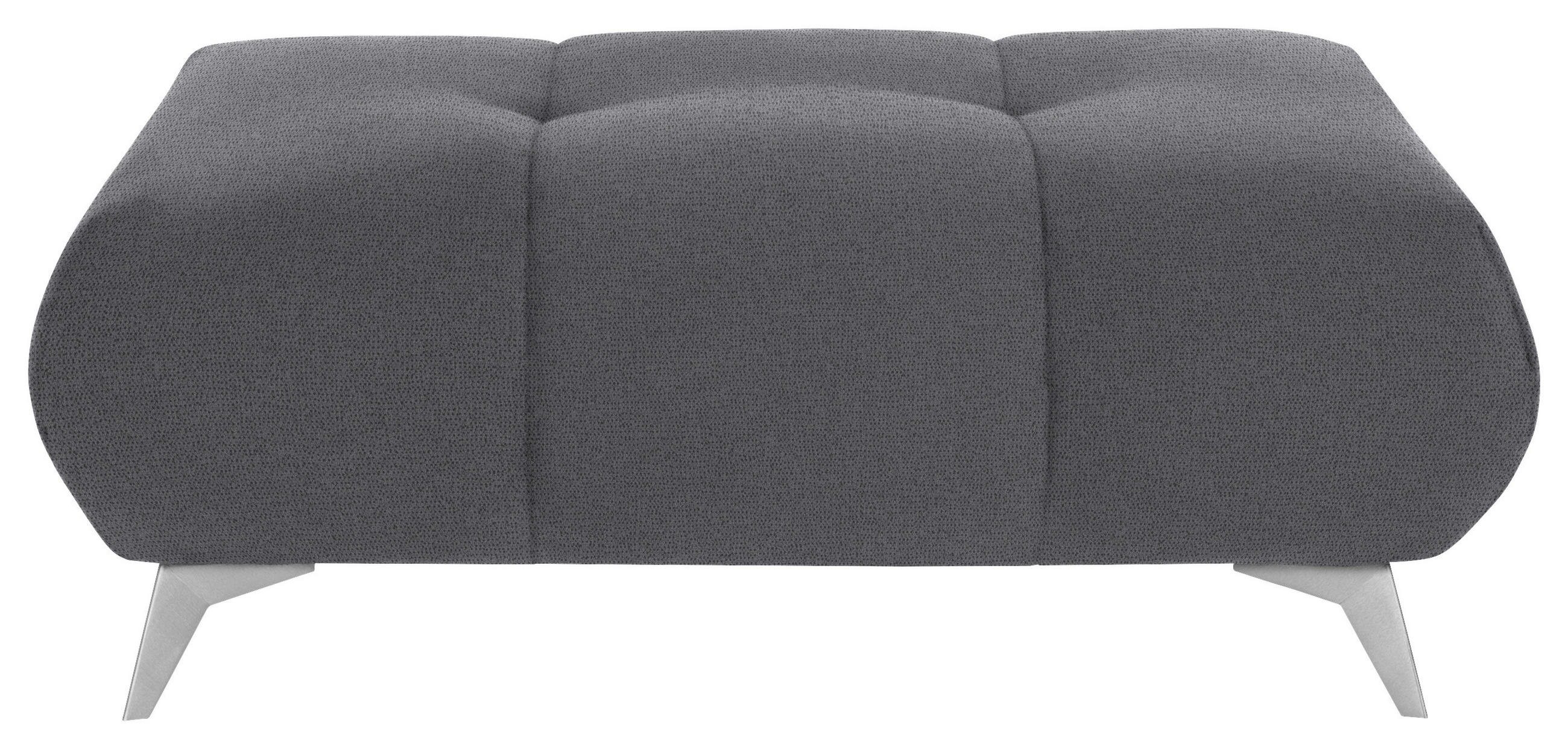HOCKER Webstoff Grau  - Edelstahlfarben/Grau, Design, Textil/Metall (120/43/70cm) - Hom`in