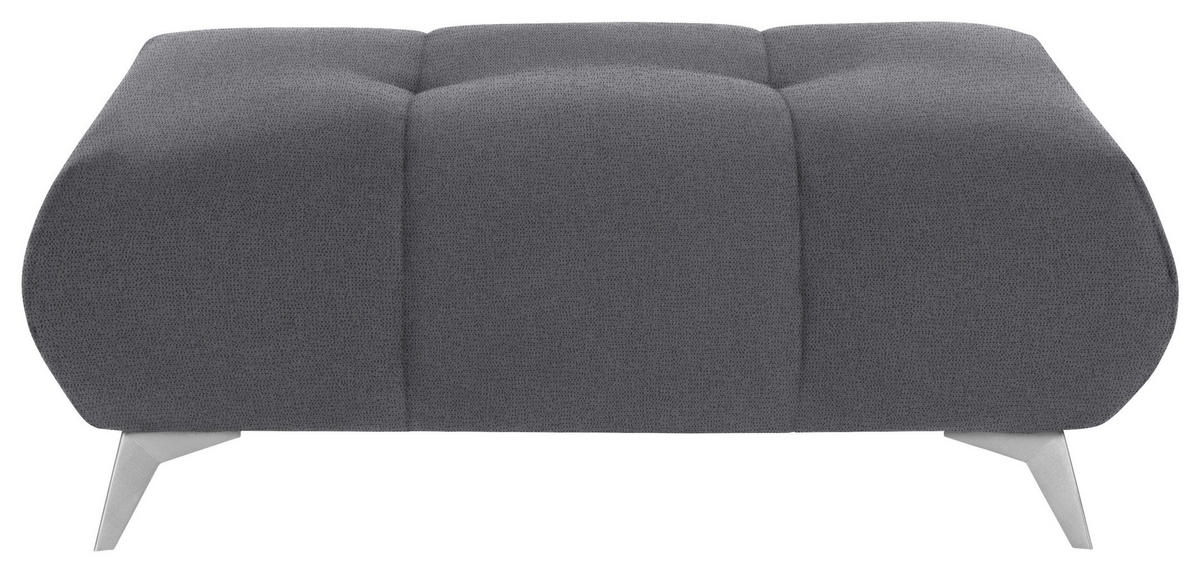 HOCKER in Textil Grau  - Edelstahlfarben/Grau, Design, Textil/Metall (120/43/70cm) - Hom`in