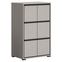 SCHUHSCHRANK Jaru  in 65/103/37 cm  - Schwarz/Grau, Design, Holzwerkstoff (65/103/37cm) - Xora