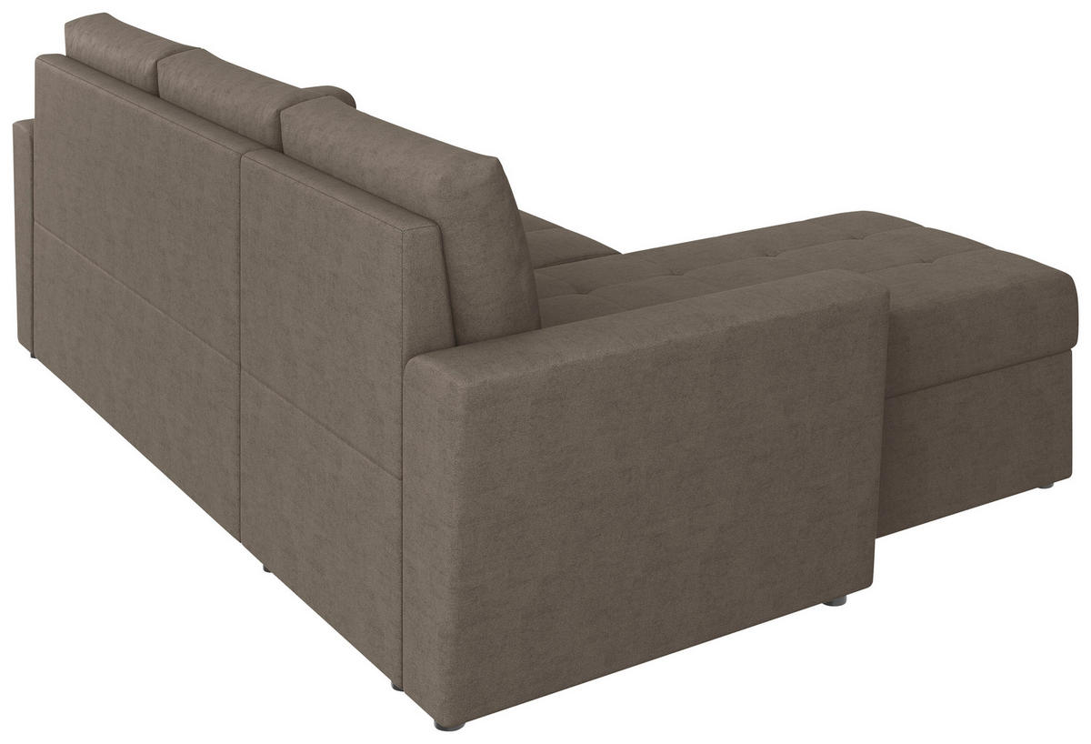 ECKSOFA TERMOLI in Jacquard Taupe  155/231 cm  - Taupe/Schwarz, Design, Kunststoff/Textil (155/231cm) - MID.YOU