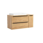 WASCHTISCHKOMBI 105 cm  - Wildeiche/Schwarz, KONVENTIONELL, Keramik/Holzwerkstoff (105cm) - Xora