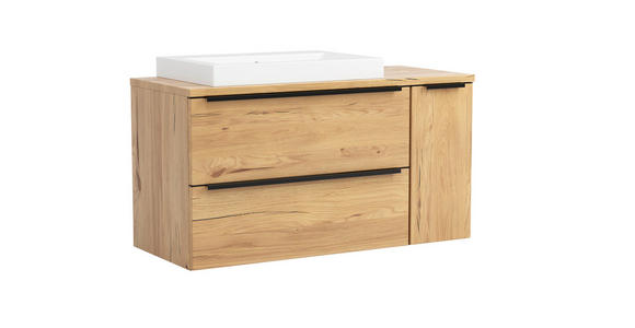 WASCHTISCHKOMBI 105 cm  - Wildeiche/Schwarz, KONVENTIONELL, Keramik/Holzwerkstoff (105cm) - Xora