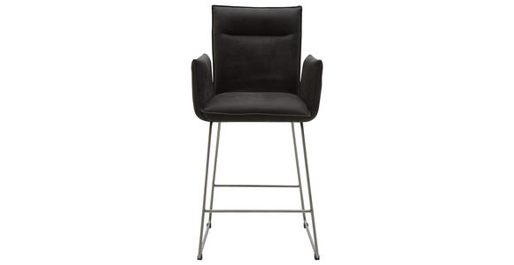 TRESENSTUHL Mikrofaser Anthrazit, Edelstahlfarben - Edelstahlfarben/Anthrazit, Design, Textil/Metall (56/98/62cm) - Valnatura