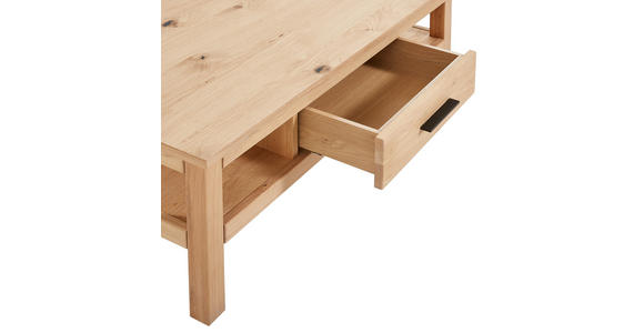 COUCHTISCH Kerneiche furniert, teilmassiv, vollmassiv 110/70,2/44,8 cm rechteckig Eichefarben - Eichefarben/Schwarz, KONVENTIONELL, Holz/Metall (110/70,2/44,8cm) - Cantus