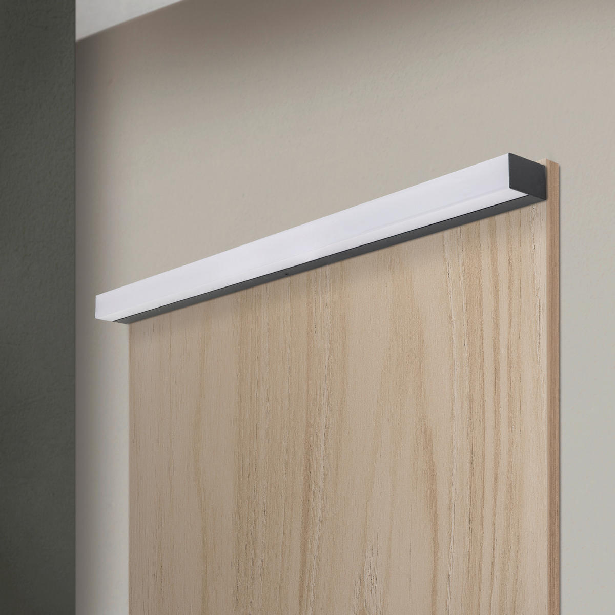 SPIEGELLEUCHTE Horizon   - Schwarz/Weiß, KONVENTIONELL, Kunststoff/Metall (90/4/5,8cm)