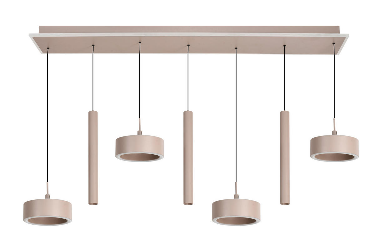 LED-HÄNGELEUCHTE Carnac 111/150/20 cm  - Sandfarben, Design, Kunststoff/Metall (111/150/20cm)