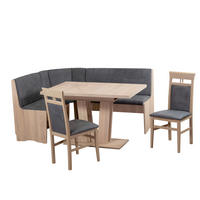 ECKBANKGRUPPE Mikrofaser Sonoma Eiche, Grau  - Grau/Sonoma Eiche, KONVENTIONELL, Holz/Textil (125/89/165cm) - MID.YOU