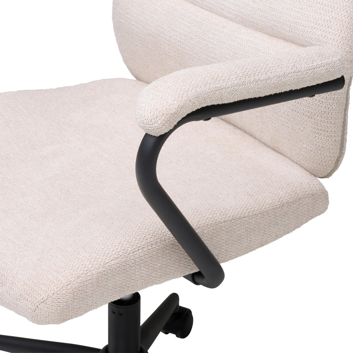 DREHSTUHL Webstoff Creme, Schwarz  - Creme/Schwarz, MODERN, Kunststoff/Textil (60/108-116/67cm) - MID.YOU