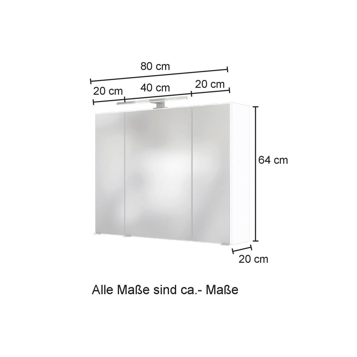 BADEZIMMER  in 120 cm  - Weiss/Eichefarben, Konventionell, Glas/Holzwerkstoff (120cm) - Held
