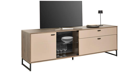 TV-ELEMENT 204/68/50 cm  - Eichefarben/Anthrazit, MODERN, Glas/Holzwerkstoff (204/68/50cm) - Carryhome