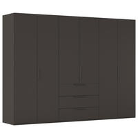 DREHTÜRENSCHRANK 301/235/61 cm,  in Graphitfarben, 6-türig  - Graphitfarben, Basics, Holzwerkstoff/Metall (301/235/61cm) - Novel