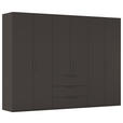 DREHTÜRENSCHRANK 301/223/61 cm,  in Graphitfarben, 6-türig  - Graphitfarben, Basics, Holzwerkstoff/Metall (301/223/61cm) - Novel