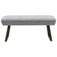 HOCKERBANK 118/50/51 cm   - Schwarz/Grau, Design, Textil/Metall (118/50/51cm) - Dieter Knoll