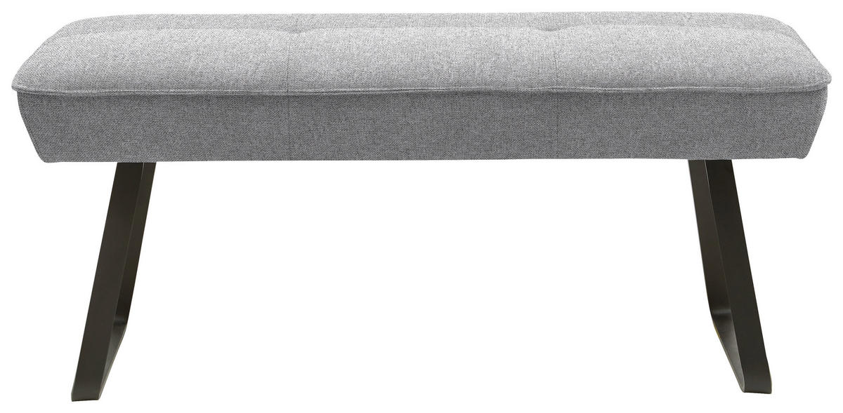 HOCKERBANK 118/50/51 cm   - Schwarz/Grau, Design, Textil/Metall (118/50/51cm) - Dieter Knoll