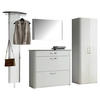 GARDEROBE 4-teilig  in 270/192/34 cm  - Weiss/Alufarben, Design, Glas/Holzwerkstoff (270/192/34cm) - Moderano