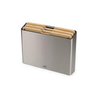 SCHNEIDEBRETT-SET Holz, Metall, Kunststoff Bambus Folio™  - Dunkelgrau, Basics, Holz/Kunststoff (38/8,5/28,7cm) - Joseph Joseph