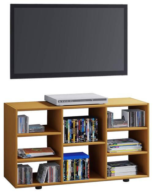 TV-BÄNK 114/60/40 cm  - bokfärgad/svart, Modern, trämaterial/plast (114/60/40cm) - MID.YOU
