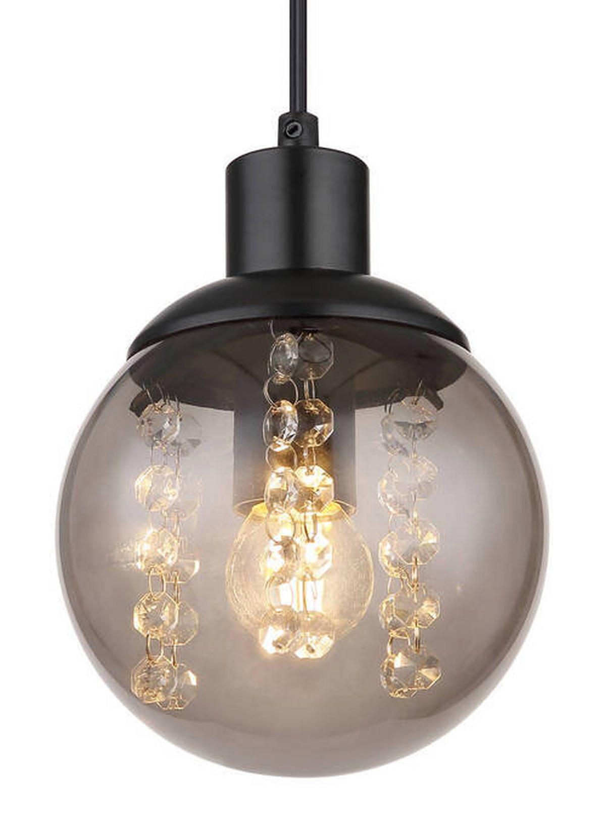 HÄNGELEUCHTE 15/150 cm    - Klar/Schwarz, Design, Glas/Kunststoff (15/150cm) - Globo