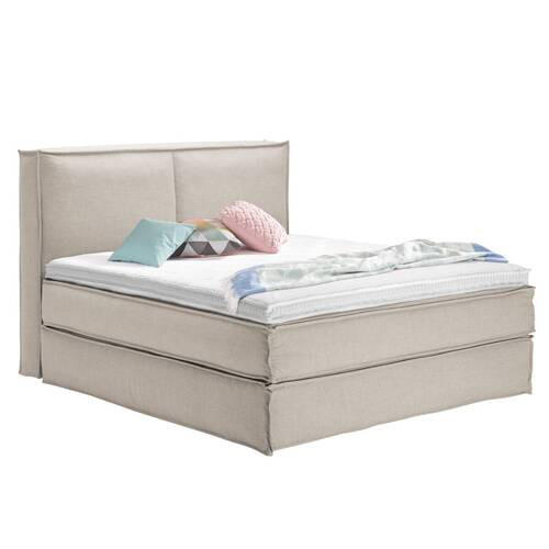 BOXSPRINGBETT 200/200 cm  in Beige  - Beige/Schwarz, Design, Textil (200/200cm) - home24