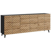 NIZKA OMARICA črna  - hrast wotan/črna, Trend, umetna masa/leseni material (180/69,4/39cm) - Livetastic