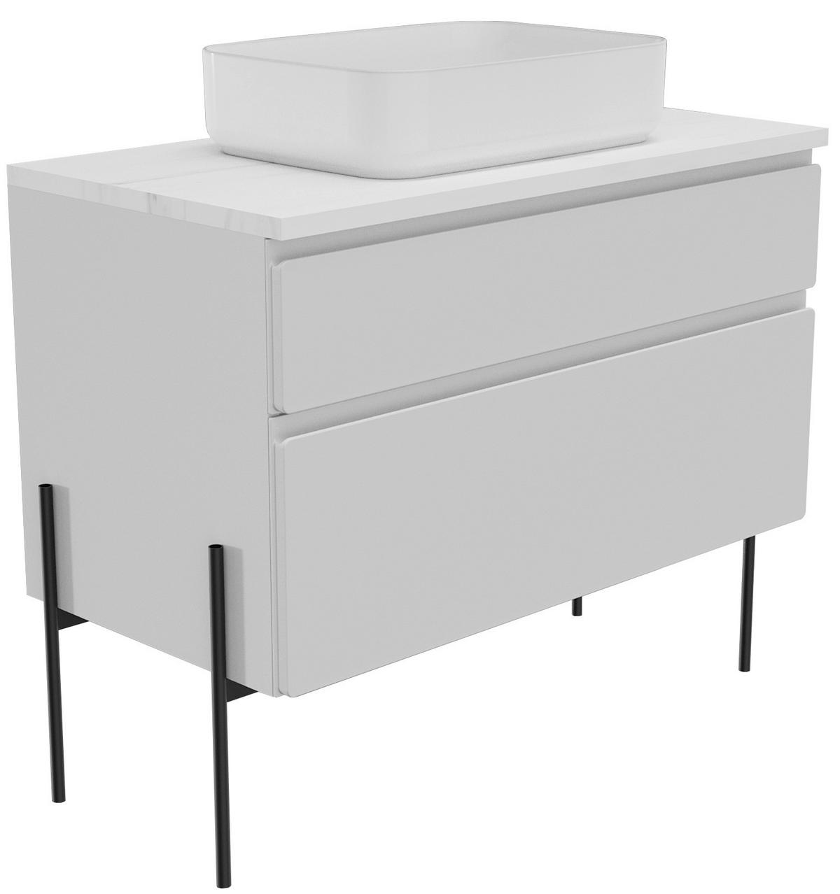 WASCHBECKENUNTERSCHRANK 90/55/47 cm  - Greige/Weiß, MODERN, Holzwerkstoff (90/55/47cm) - Welnova