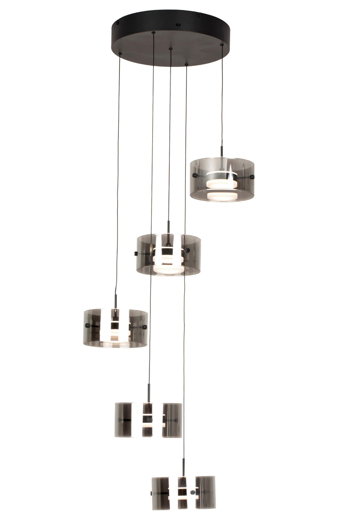LED-HÄNGELEUCHTE Nusakan 43/150 cm   - Schwarz, Design, Glas/Kunststoff (43/150cm) - Novel
