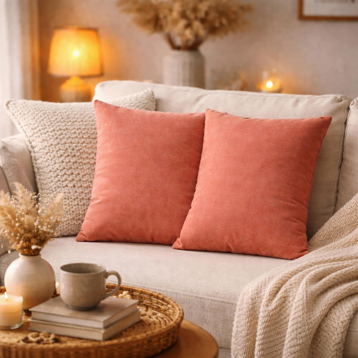 KISSENHÜLLEN-SET ELMER 50/50 cm  - Altrosa, Basics, Textil (50/50cm)