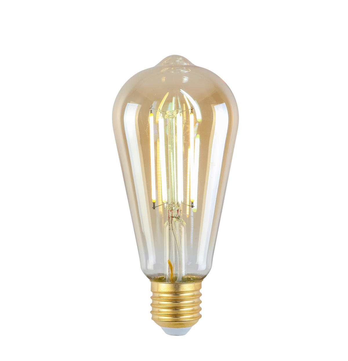 LED-LEUCHTMITTEL   E27 4,9 W  - Bernsteinfarben, Lifestyle, Glas/Metall (6,4/13,5cm) - Boxxx