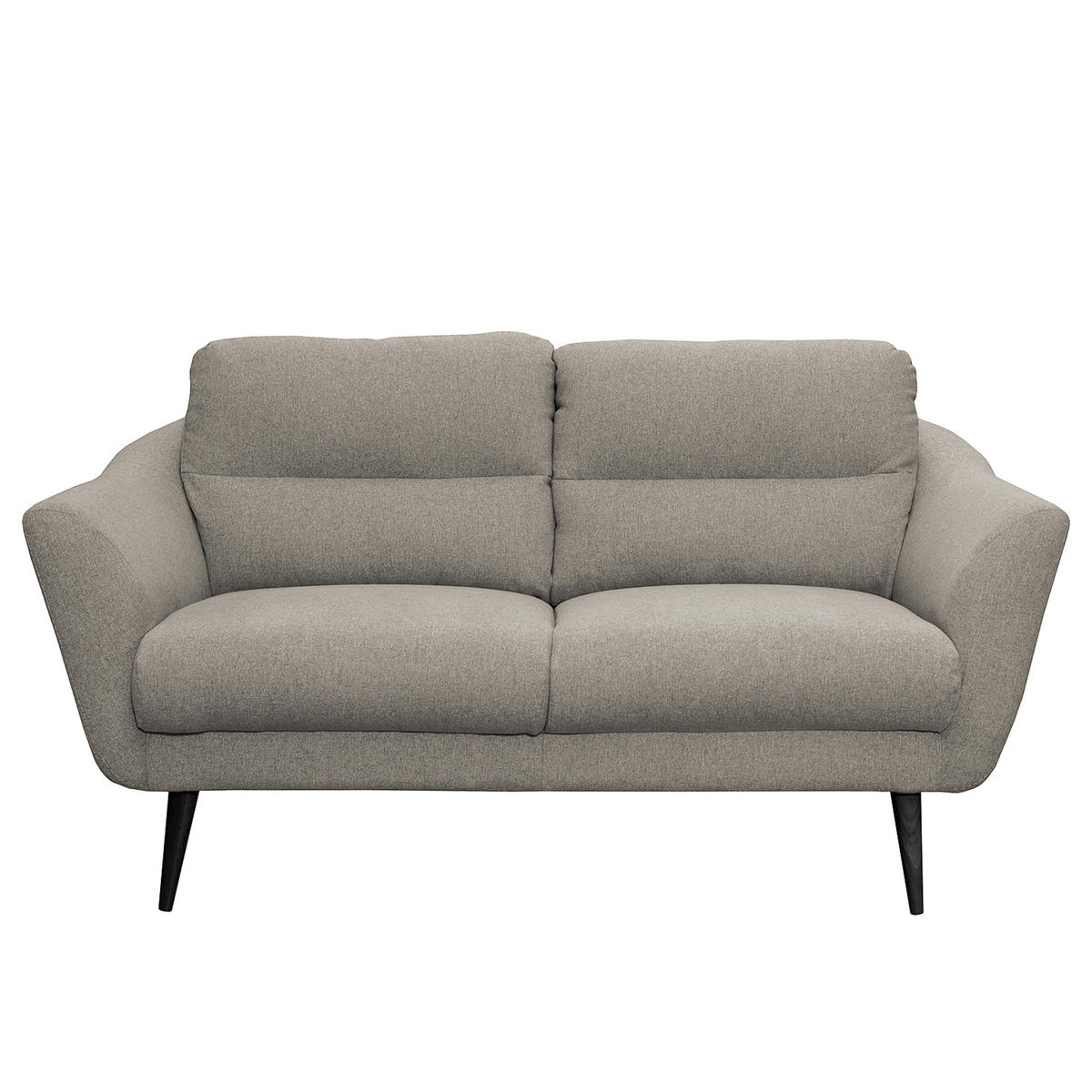 2-SITZER-SOFA Webstoff Grau  - Schwarz/Grau, Design, Holz/Textil (158/87/88cm) - Livetastic
