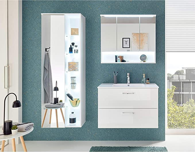 DULAP CU OGLINDĂ 80/70/23 cm  - alb, Modern, sticlă/material pe bază de lemn (80/70/23cm) - Xora