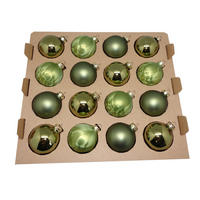 CHRISTBAUMKUGEL-SET 6 cm 16-teilig  - Grün, Basics, Glas (6cm) - X-Mas