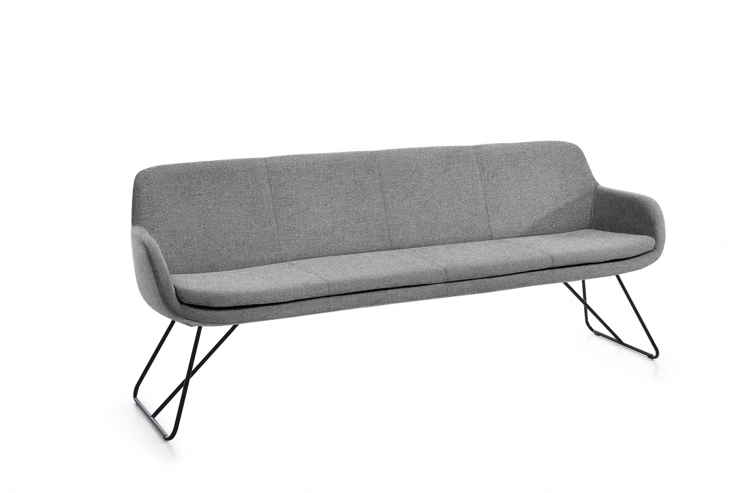 SITZBANK 200/87/65 cm Webstoff Grau Metall  - Schwarz/Grau, Design, Textil/Metall (200/87/65cm) - Musterring