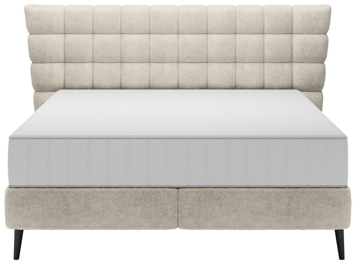BOXSPRINGBETT 160/200 cm  in Beige  - Beige/Schwarz, Design, Holz/Holzwerkstoff (160/200cm) - Esposa
